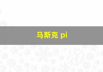 马斯克 pi